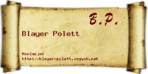 Blayer Polett névjegykártya
